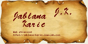 Jablana Karić vizit kartica